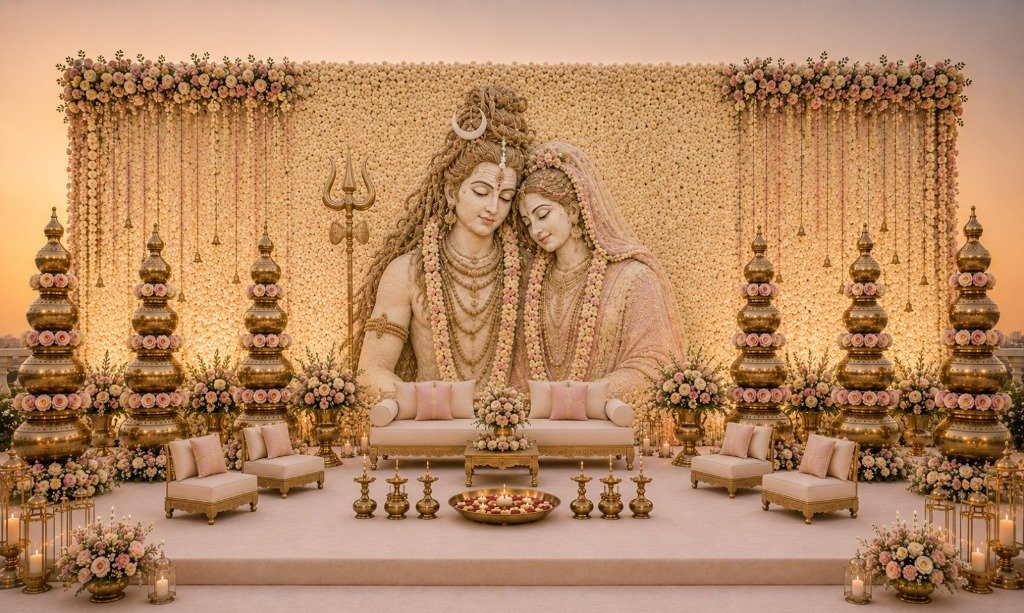 Lord Shiva & Parvati Floral Decor